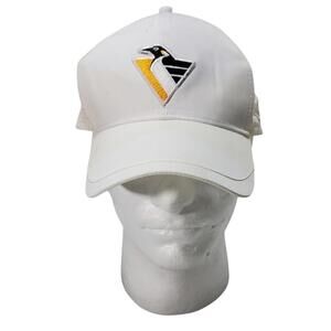 Pittsburgh Penguins NHL Hockey White Strapback Hat Cap Cobra
